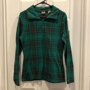 Plaid fleece sweater pullover